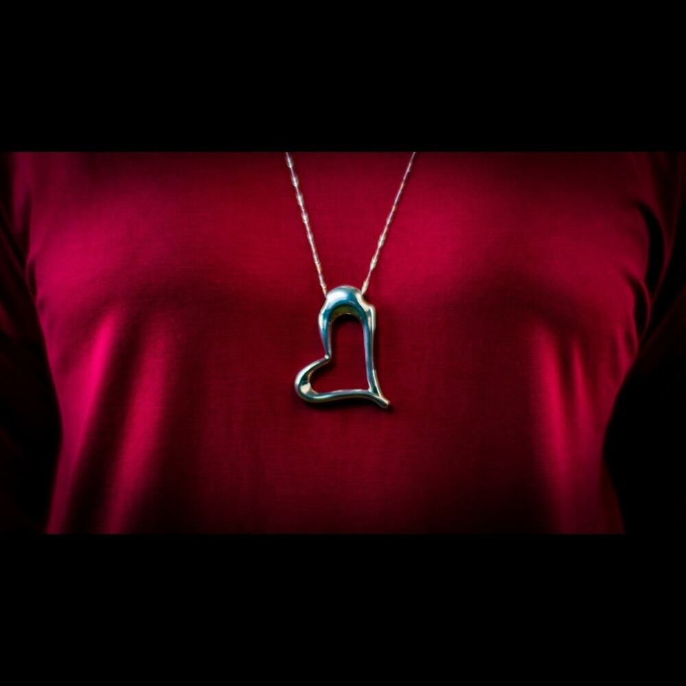 925 Silver heart and necklace new